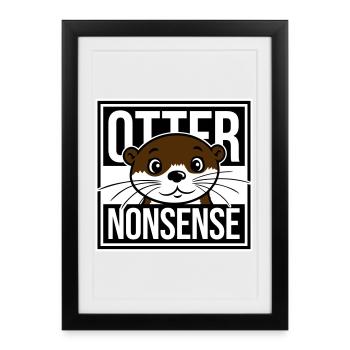 Otter Nonsense Funny Pun Otter Love Saying - Framed poster (27 × 37 cm) - black - Front