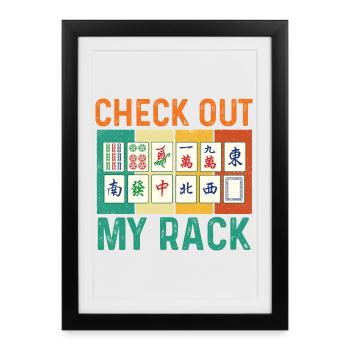 Check Out My Rack Mahjong Player Tiles - Framed poster (27 × 37 cm) - black - Front