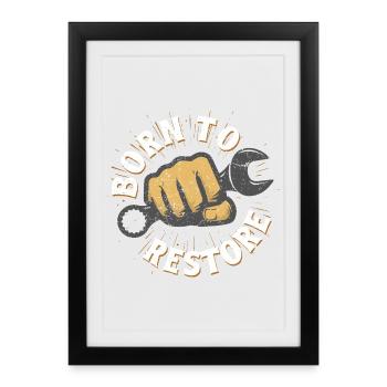 Auto Restauration Born To Restore - Framed poster (27 × 37 cm) - black - Front
