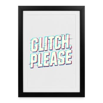 Glitch Please | Retro Gaming Hacker Vibes - Framed poster (27 × 37 cm) - black - Front