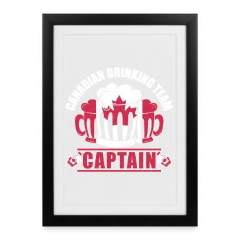 Chope de bière Canada Captain Maple Leaf Party Design - Affiche encadrée (27 × 37 cm) - noir - Devant
