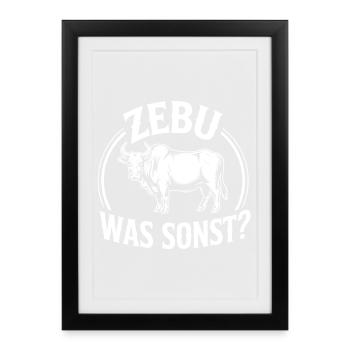 Zebu What Else Retro Logo - Framed poster (27 × 37 cm) - black - Front