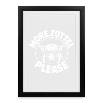 Vache des Highlands / Bœuf des Highlands – J’adore les Highlands - Affiche encadrée (27 × 37 cm) - noir - Devant