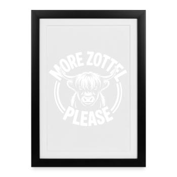 Vache des Highlands / Bœuf des Highlands – J’adore les Highlands - Affiche encadrée (27 × 37 cm) - noir - Devant