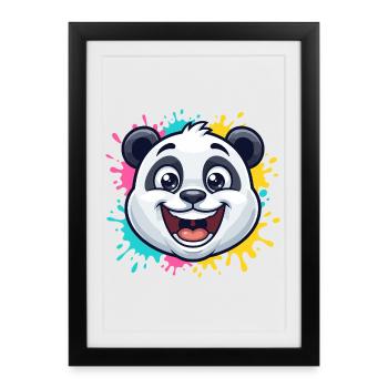 Panda Splash Color World - Framed poster (27 × 37 cm) - black - Front