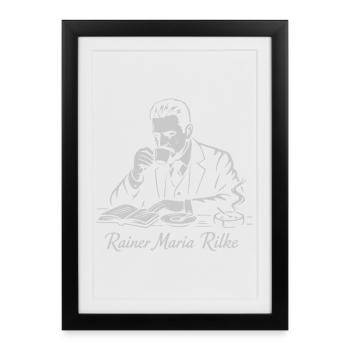 Portrait du poète au Rilke Cafe - Affiche encadrée (27 × 37 cm) - noir - Devant