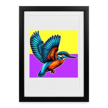 martin-pêcheur - Affiche encadrée (27 × 37 cm) - noir - Devant