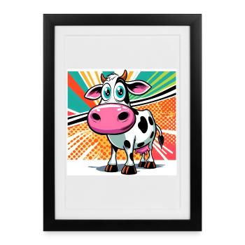 vache - Affiche encadrée (27 × 37 cm) - noir - Devant