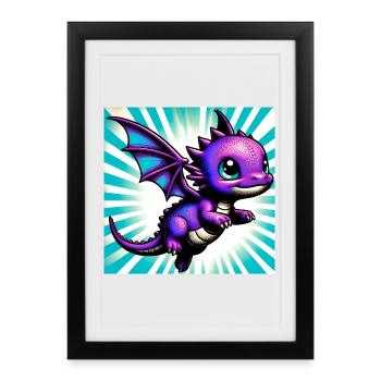 dragon - Framed poster (27 × 37 cm) - black - Front