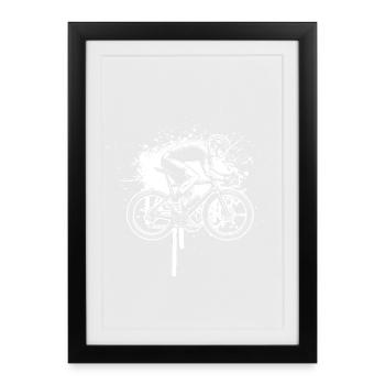 Idée cadeau pour un vélo de route avec vélo de route - Affiche encadrée (27 × 37 cm) - noir - Devant