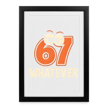 Six Seven Whatever Italian Brainrot Humor Meme - Framed poster (27 × 37 cm) - black - Front