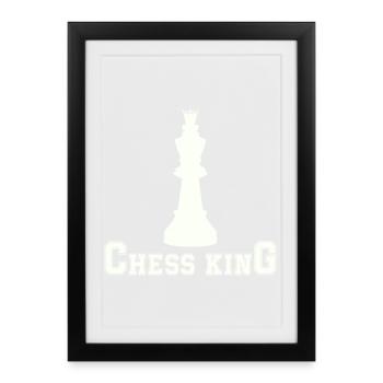 chess_king - Gerahmtes Poster (27 × 37 cm) - Schwarz - Vorne