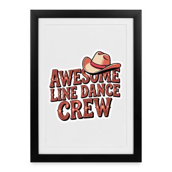 Fantastic line dance crew - Framed poster (27 × 37 cm) - black - Front