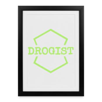 Druggist Neon Hex Logo - Framed poster (27 × 37 cm) - black - Front