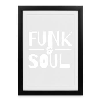 Typographie rétro funk & soul - Affiche encadrée (27 × 37 cm) - noir - Devant