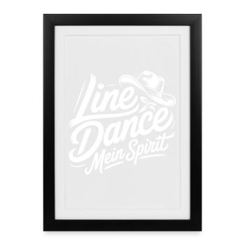 Line Dance Spirit - Gerahmtes Poster (27 × 37 cm) - Schwarz - Vorne