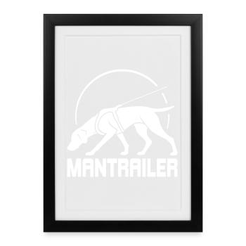 German Shorthair MANTRAILER Search Dogs Dog - Framed poster (27 × 37 cm) - black - Front