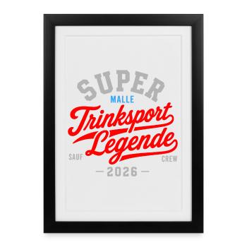 Malle 2026 Trinksport Legende Sauf Crew Malle 2026 - Affiche encadrée (27 × 37 cm) - noir - Devant