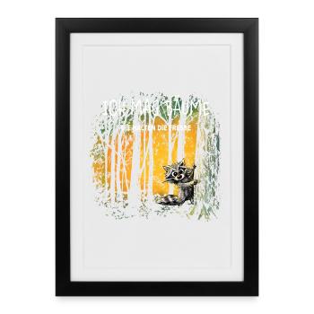 J’aime les arbres qui tiennent leur bouche raton laveur - Affiche encadrée (27 × 37 cm) - noir - Devant