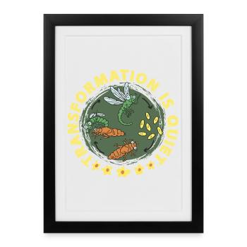 La transformation Libellule Libellule est silencieuse - Affiche encadrée (27 × 37 cm) - noir - Devant