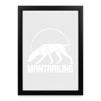 German Shorthair Mantrailing Dog Sport Dogs - Framed poster (27 × 37 cm) - black - Front