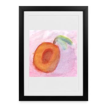 Pfirsisch_Wasserfarben - Affiche encadrée (27 × 37 cm) - noir - Devant