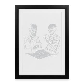 T-shirt de cartes de Sigmund Freud avec la mort - Affiche encadrée (27 × 37 cm) - noir - Devant