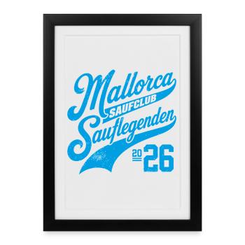 Club de boisson Malle 2026 - Affiche encadrée (27 × 37 cm) - noir - Devant