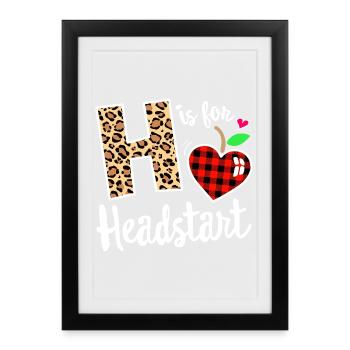 Headstart Leopard H Plaid Heart - Framed poster (27 × 37 cm) - black - Front