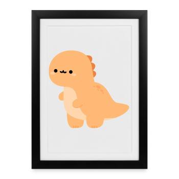 Bébé Tyrannosaurus rex Teddy - Affiche encadrée (27 × 37 cm) - noir - Devant