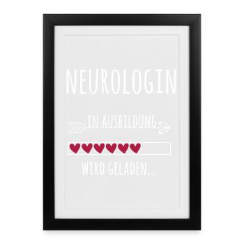 Neurologin Ausbildung Medizinstudium Ärztin - Gerahmtes Poster (27 × 37 cm) - Schwarz - Vorne