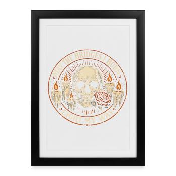 Crâne Squelette Gothique Citation Humour Rock - Affiche encadrée (27 × 37 cm) - noir - Devant