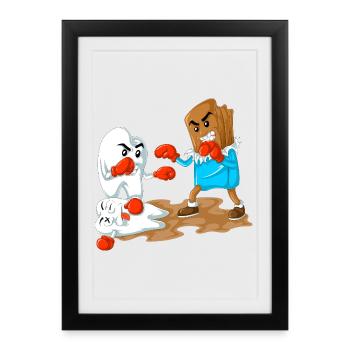 Chocolate Vs Tooth Boxing Funny Dentist Gift - Framed poster (27 × 37 cm) - black - Front