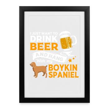 Épagneul Boykin - Affiche encadrée (27 × 37 cm) - noir - Devant