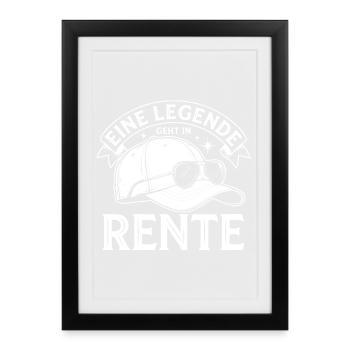 Rente Legende: Helm mit Sonnenbrille - Gerahmtes Poster (27 × 37 cm) - Schwarz - Vorne