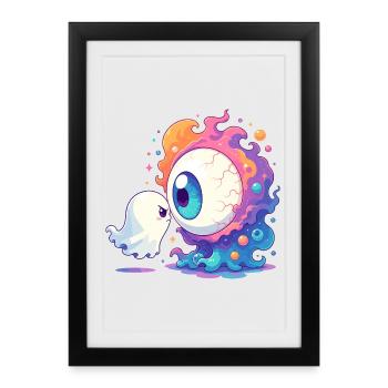 Créatures Œil d’Étoile dans le Cosmos - Affiche encadrée (27 × 37 cm) - noir - Devant