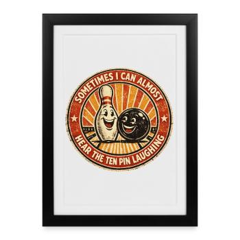 Bowling Humour Sport Strike Joueur Drôle Cadeau - Affiche encadrée (27 × 37 cm) - noir - Devant