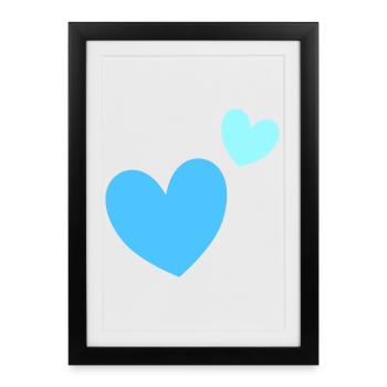 Two-tone heart duo graphic - Framed poster (27 × 37 cm) - black - Front