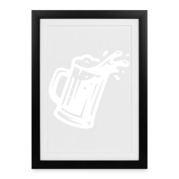 Wheat Beer Beer Glass Icon - Framed poster (27 × 37 cm) - black - Front