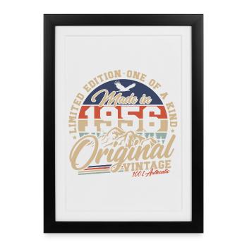 70th Birthday 1956 Vintage Vintage Gift - Framed poster (27 × 37 cm) - black - Front