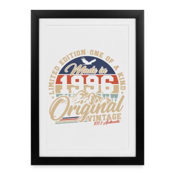 1996 Vintage Vintage Birthday Gift Retro - Framed poster (27 × 37 cm) - black - Front