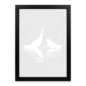 Sailboat Drawing - Framed poster (27 × 37 cm) - black - Front