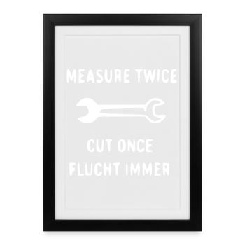 Coupe personnalisée une fois indiquant - Affiche encadrée (27 × 37 cm) - noir - Devant
