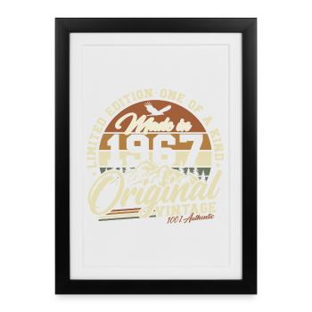 Cadeau d’anniversaire original de 1967 Vintage Retro - Affiche encadrée (27 × 37 cm) - noir - Devant