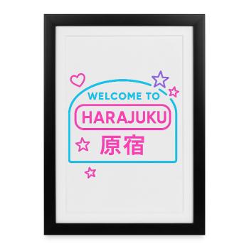Welcome to Harajuku - Affiche encadrée (27 × 37 cm) - noir - Devant