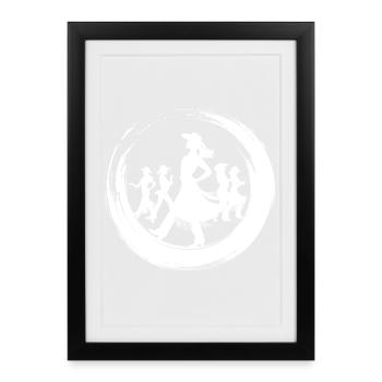 Motif de danse en ligne - Affiche encadrée (27 × 37 cm) - noir - Devant