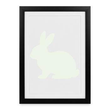 Silhouette délicate du lapin - Affiche encadrée (27 × 37 cm) - noir - Devant