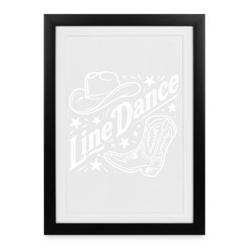Line Dance Western Country - Framed poster (27 × 37 cm) - black - Front