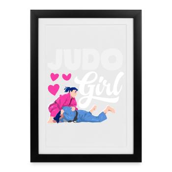 Judo Girl Girls Women Judoka Martial Arts - Framed poster (27 × 37 cm) - black - Front