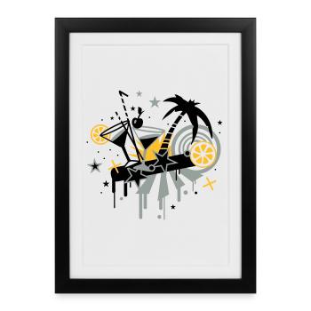 cocktail_bar - Affiche encadrée (27 × 37 cm) - noir - Devant